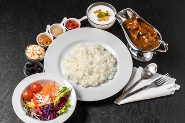 典型的なカレーライス　Curry and rice