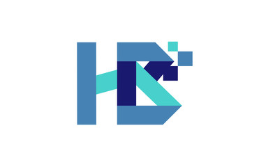 HB Digital Ribbon Letter Logo