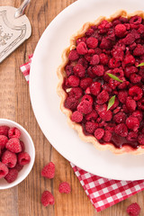 Raspberry tart. 