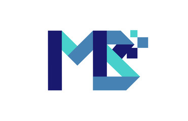 MB Digital Ribbon Letter Logo
