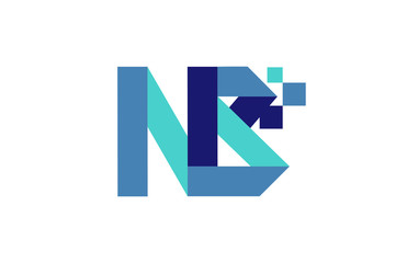 NB Digital Ribbon Letter Logo
