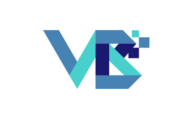VB Digital Ribbon Letter Logo
