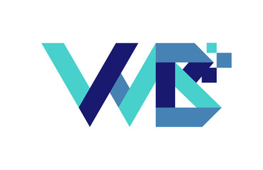 WB Digital Ribbon Letter Logo