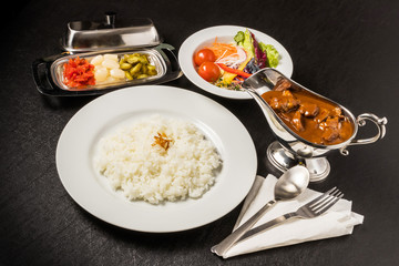 典型的なカレーライス　Curry and rice