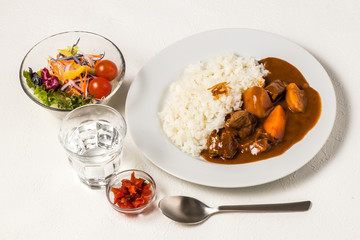 典型的なカレーライス　Curry and rice