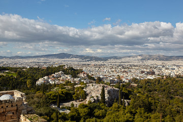 Fototapeta na wymiar View of Athens city from Akropolis.