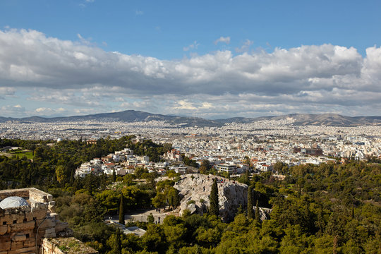 View of Athens city from Akropolis.