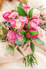 wedding bouquet in the hands
