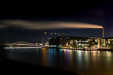 Fototapeta na wymiar City lights with sea
