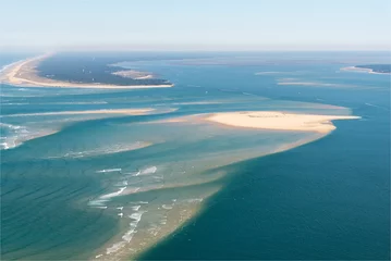Papier Peint photo Photo aérienne Vue aérienne de bancs de sable dans le Bassin d'Arcachon en France