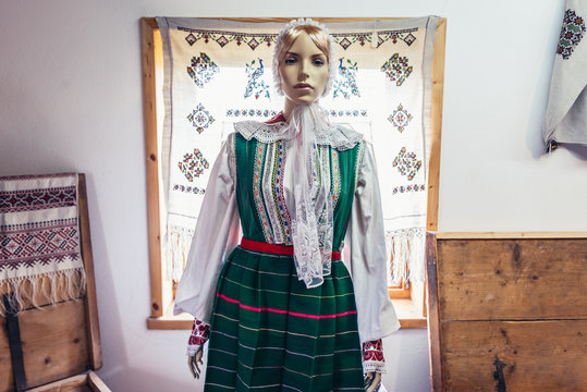 Traditional Polish folk costume from Masuria region