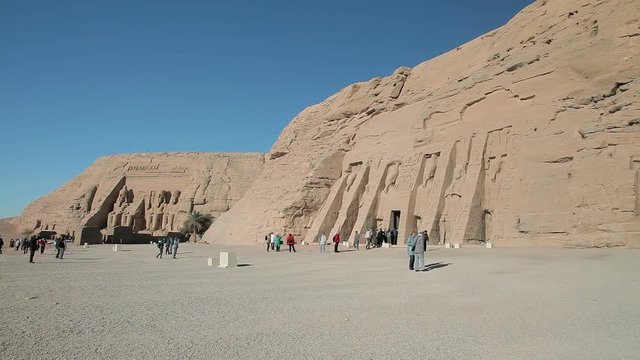 The Great Temple Of Ramesses Ii & The Small Temple Of Hathor & Nefertari; Abu Simbel, Nubian Monument Temples; Abu Simbel, Nubia, Egypt