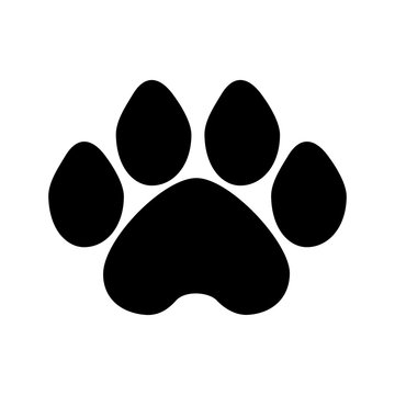 dog paw black and white vector