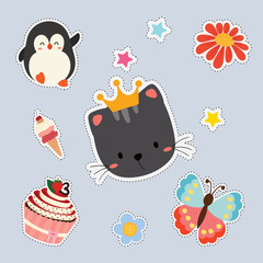 set of cute sticker