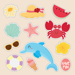 set of cute sticker