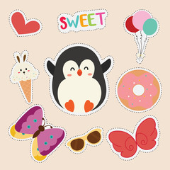 set of cute sticker