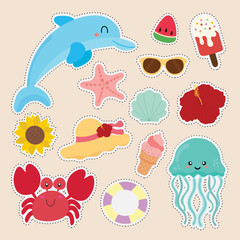 set of cute sticker