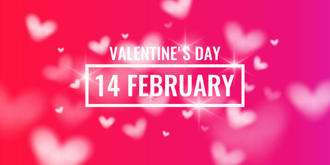 Valentine's day. February 14. Original and conceptual poster with a love message.