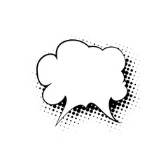 Speech Bubble , Shadow of a Speech Bubble in the Form of Dots , Black and White Vector Illustration