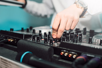 dj console with a view of the dance floor