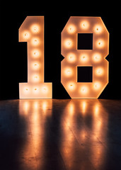 decorative number 18 for birthdays