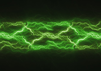 Green energy, lightning power abstract