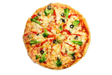 broccoli pizza vegetarian . pizzeria 