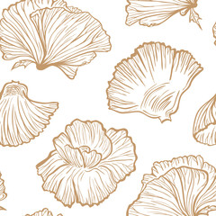Vector seamless poppy flowers pattern