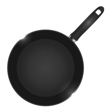Vector illustration of a frying pan view from above. Vector element for your creativity