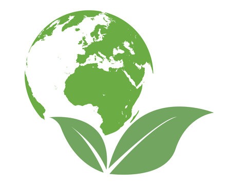 Eco world green vector logo 