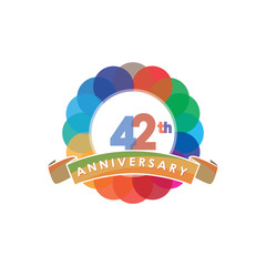 Forty-two Anniversary logo vector