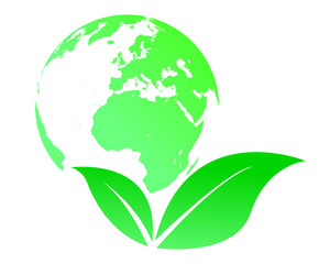 Obraz premium Eco world green vector logo 