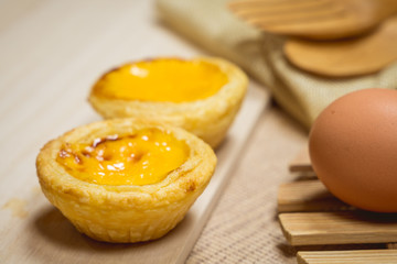 Egg tart sweet dessert with egg and custard cream