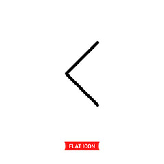 Back vector icon, left arrow symbol