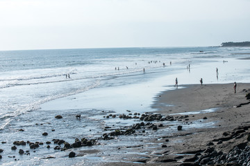 People at beach setting