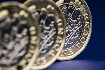 British sterling one pound coin currency