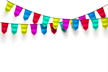 Vector realistic bunting 3d flag decoration