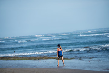 People walking at the beach