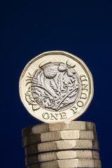 British sterling one pound coin currency