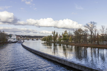 Charles Bridge with the Vltava river in Prague