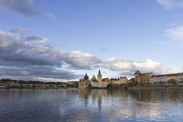 Charles Bridge with the Vltava river in Prague