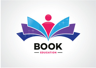 Book Education Logo Template Design Vector, Emblem, Design Concept, Creative Symbol, Icon