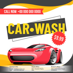 Car Wash Service Banner, Poster, Flyer or Rate Card Design for Your Business.