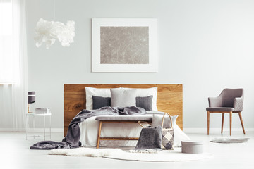 Grey modern bedroom interior