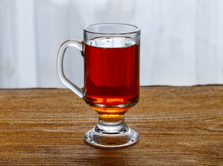 tea in a glass cup