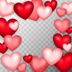 Many Hearts Transparent Background