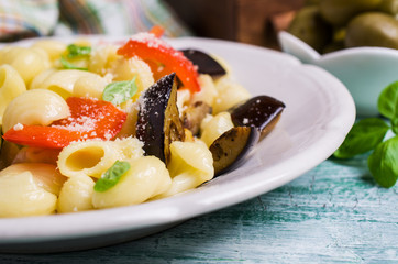 Traditional Italian pasta with vegetables