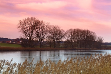 Morgenrot an einem Weiher