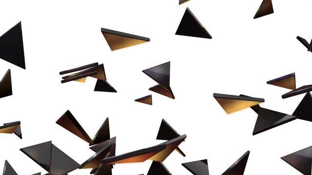 4k Abstract 3d triangle glass shard broken space particle design technology art background.