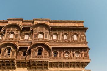facade of Mehrangarh Fort in Jodhpur, Rajasthan